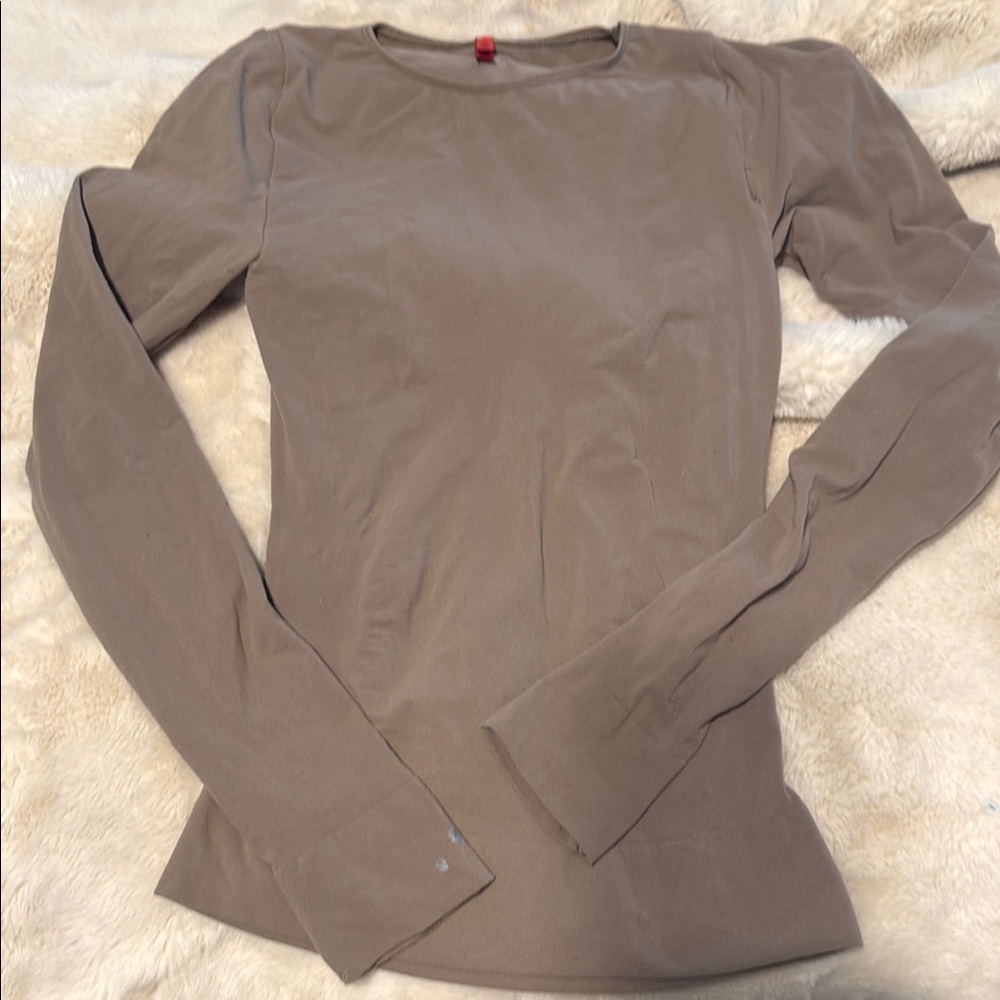 SPANX Long Sleeve Brown Blouse